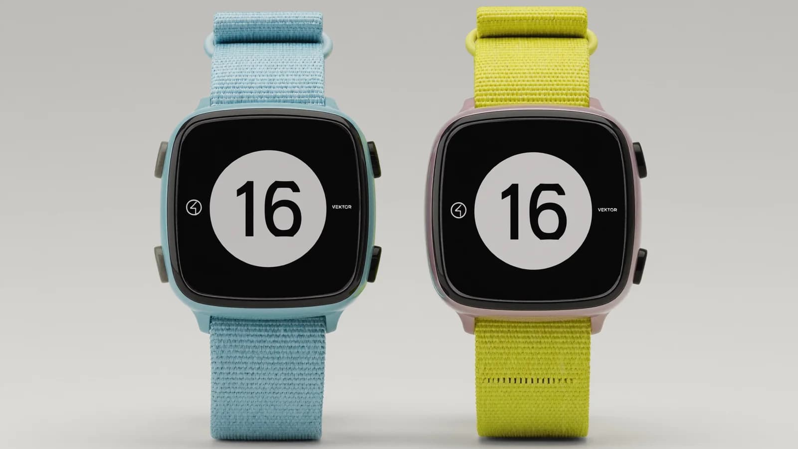 Vektor heart-rate sensors with blue and yellow straps